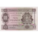 Scotland, Clydesdale Bank 10 Pounds dated 20th April 1964, signed R.D. Fairbairn, University of