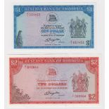 Rhodesia (2), a pair of Replacement notes, 2 Dollar dated 24th May 1979, 'X/1' prefix REPLACEMENT