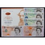 Lowther (5), a good group of Uncirculated notes, 10 Pounds issued 2000, special prefix from