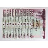 Scotland, Royal Bank of Scotland plc 100 Pounds (10) dated 1998 to 2007, about VF to VF