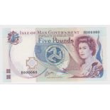 Isle of Man 5 Pounds not dated issued 2010, signed J.A. Cashen, VERY LOW serial H000060 (IMPM