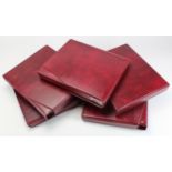 Albums, Banknote albums (5), good albums with slip cases, all with sleeves, Red finish, used