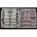 Hungary (9), 5 Forint, 2 Forint (2) & 1 Forint (2) issued 1852 unissued remainders (PickS141 -