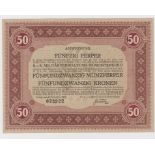 Montenegro 50 Perper = 25 Munzperper = 25 Kronen dated 20th November 1917, Military issue Army
