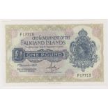 Falkland Islands 1 Pound dated 1st December 1977, scarce date, serial F17713 (TBB B213c, Pick8c)