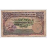 Palestine 500 Mils dated 20th April 1939, serial F835887 (TBB B101c, Pick6c) a few small holes and