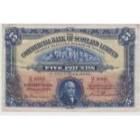 Scotland, Commercial Bank 5 Pounds dated 5th January 1943, signed James Thomson & John Erskine,