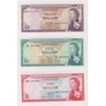 East Caribbean Currency Authority (3), 20 Dollars issued 1965 (TBB B103c10, Pick15g), 5 Dollars