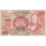 Scotland, Bank of Scotland 100 Pounds dated 22nd January 1992, signed Pattullo & Burt, serial