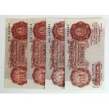 Peppiatt 10 Shillings (4) issued 1934 & 1948, all Unthreaded notes, serial 31U 773212 & 85U