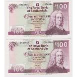Scotland, Royal Bank of Scotland plc 100 Pounds (2) dated 30th March 1999, signed G.R. Mathewson,