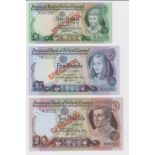 Northern Ireland, Provincial Bank of Ireland (3), SPECIMEN set comprising 10 Pounds, 5 Pounds & 1