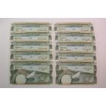 Yemen Democratic Republic 500 Fils (10) issued 1984, a consecutively numbered run of 10 notes,