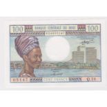 Mali 100 Francs issued 1972 - 1973, serial Q.10 05147 (TBB B201a, Pick11) Uncirculated