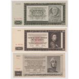 Bohemia & Moravia (3), a set of SPECIMEN notes, 5000 Korun dated 1944, 1000 Korun dated 1942 and 500