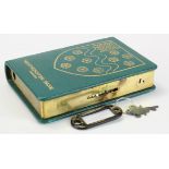 Money box, Westminster Bank Limited, book design, number 168689, complete with key and original box,