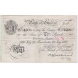 Catterns 10 Pounds dated 26th July 1930, scarce Manchester branch note, serial 126/V 14506 (B229f,