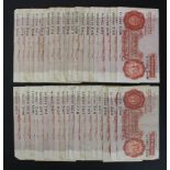 Beale 10 Shillings (41) issued 1950 (B266, Pick368b) mixed grades, the majority about Fine