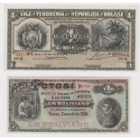 Bolivia (2), 1 Boliviano El Banco Potosi dated 1st January 1894, unsigned remainder serial A68976 (