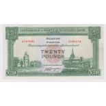 Scotland, Clydesdale & North of Scotland Bank 20 Pounds dated 1st June 1955, signed J.J. Campbell,