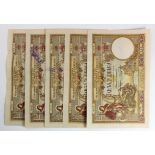 Yugoslavia 1000 Dinara (5) dated 30th November 1920, a group of good quality forgeries without