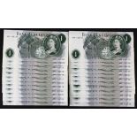 O'Brien 1 Pound (24) issued 1960, a consecutively numbered run of notes serial 46K 132115 - 46K