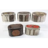 Money box (5), a group of metal oval money boxes/home safes, Post Office Savings Bank number