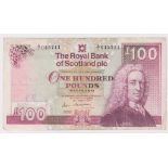 Scotland, Royal Bank of Scotland plc 100 Pounds dated 25th March 1987, FIRST DATE of issue, signed