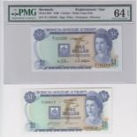 Bermuda 1 Dollar REPLACEMENT notes (2), dated 1st January 1988, serial Z/1 161039 (TBB B201hr,