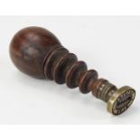 Bristol Bank Stamp for Miles & Co. 1851 - 1852, wooden handle and brass stamp, excellent