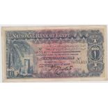 Egypt 1 Egyptian Pound dated 14th November 1918, signed F. Rowlatt, serial S/44 035419 (TBB B110a,