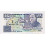 Northern Ireland, Northern Bank Limited 5 Pounds dated 24th August 1990, key date, signed S.H.