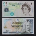 Scotland, Royal Bank of Scotland & Bank of England (2), a pair of notes with MATCHING SERIAL No's,