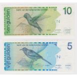 Netherland Antilles (2), 10 Gulden & 5 Gulden dated 1986 (TBB B219a & B220a, Pick22a & 23a)