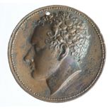 British Commemorative Medal, bronze d.64mm: Death of Lord Byron, by A.J. Stothard, Eimer #1172, F/