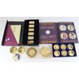 Commemorative Medals (21 plus a Crown), modern gilt base metal issues in various sizes, some very