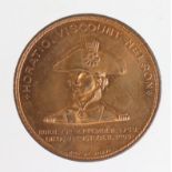 British Commemorative Medal, copper d.38mm: Nelson's Flagship Foudroyant (made from salvaged copper)