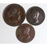 British Commemorative Medals (3) bronze: 62mm: Sir Walter Scott 1827, by Stothard from the 'Great