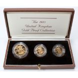 Three coin set 1983 (Two Pounds, Sovereign & Half Sovereign) FDC boxed as issued