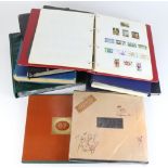 GB - banana box of various collections and duplicated material in albums and stockbooks. Noted