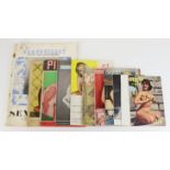French Adult magazines, mixed condition, 1950's/60's. (9)