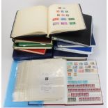 GB - large plastic crate with approx 11x stockbooks/albums. Album of Millennium stamps and covers,