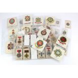 Silks - Muratti, Regimental Badges series B, (mixed printings) 27 cards (2 without backs) together