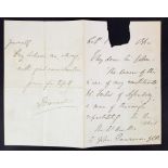 Disraeli (Benjamin, Earl of Beaconsfield, 1804-1881). Original four sided manuscript letter,