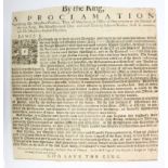Proclamation. An original proclamation document, circa 1685, relating to the death of King Charles
