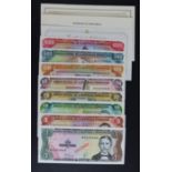 Dominican Republic (8), a set of Franklin Mint collectors SPECIMEN notes with matching serial