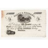 South Africa 5 Pounds Barry & Nephews, Swellendam unissued remainder dated 185x, vignette of