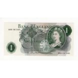 Hollom 1 Pound issued 1963, very rare LAST RUN REPLACEMENT note '99M' prefix, serial 99M 087389 (