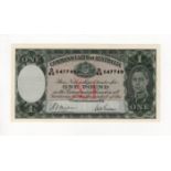 Australia 1 Pound issued 1938, first issue with green signatures Sheehan & McFarlane, King George VI