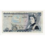 Page 5 Pounds issued 1971, scarce FIRST RUN REPLACEMENT note 'M01' prefix, serial M01 845782 (